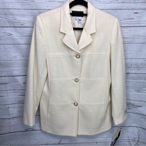 🍁 New Vintage Sag Harbor Wool Blazer Lined Jacket Coat New Old Stock sz 8